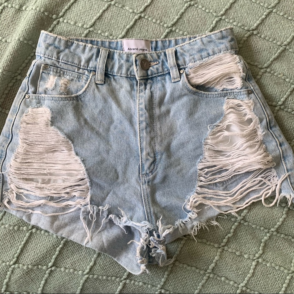 A Brand High Rise Distressed Shorts